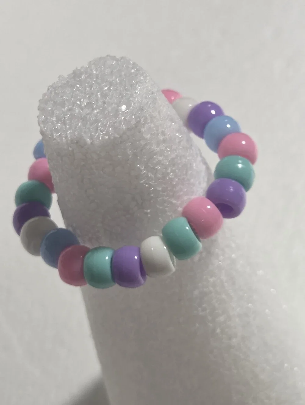 Handcrafted Pastel Beaded Stretch Bracelet for Kids - Multicolor